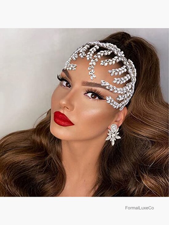 2 Pack Bride Wedding Headbands Rhinestone Tiara Headpiece Hair Comb